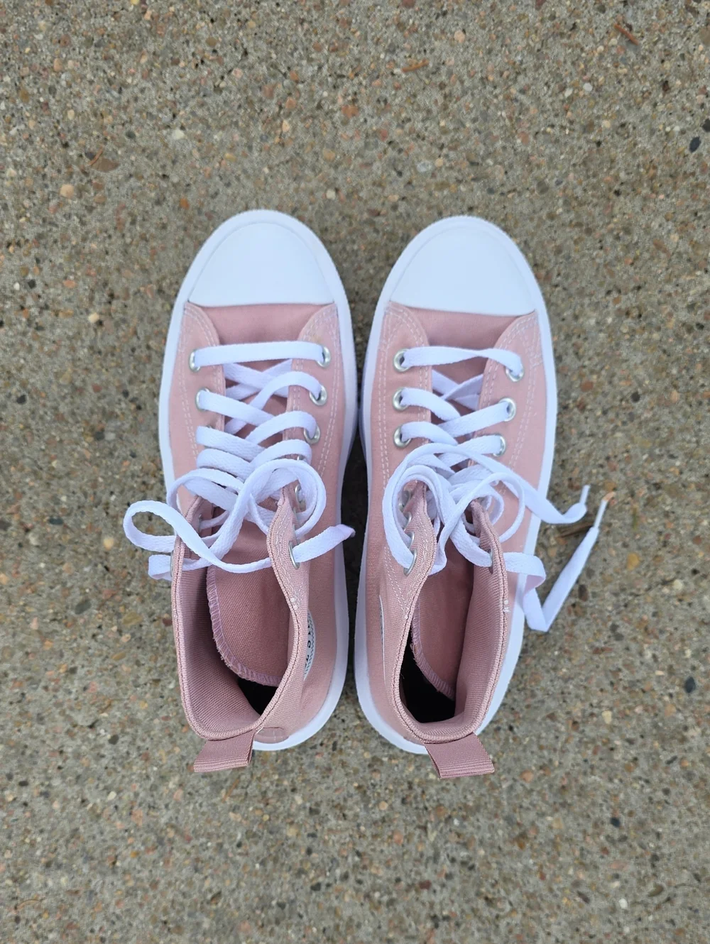 Converse All Star Pink Rose Canvas Platform High Top Sneakers Size 5